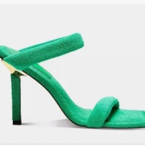 Good American Green Terry High heel sandle, size 11
